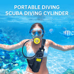 [US Direct] DIDEEP Mini Diving Bottle Set 1L Portable Lung Bottle for Underwater Breathing Reusable Oxygen Bottle up to 20 Minutes Diving Time Portable Dive Tank Air Cylinders for Shallow Water Snorkeling or Emergency Backup
