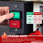 Dual Voltage Single Phase On/Off Switch 2HP/35A 120V 3HP/20A 230V Deep Switch Box Master Shut Off Fast Power Off For Table Saw Router Table Drill Press