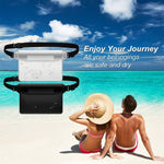 Outdoor Waterproof Transparent PVC Screen Touch Phone Waist Bag with Adjustable Strap Valuables Dry for Diving Surfing Swimming Kayaking Boating