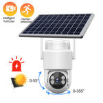 Guudgo 4MP HD Solar Powered Security Camera Video Surveillance Waterproof Full Color Night Vision WiFi Pan Tilt Two-Way Audio PIR Motion Camera