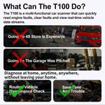 JDiag T100 OBD II Scanner Professional Automotive Diagnostic Tool Supports All OBDII Protocols Fault Code Reader Real-Time Data TFT Color Screen
