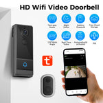 M19 Tuya Smart Video Doorbell 1080P HD WiFi Wireless Door Camera 120° Wide Angle Night Vision 2 Way Audio Smart Life APP Remote Control AI Human Detection 4000mAh Battery Home Security