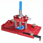 LinkMejor Adjustable Depth Cabinet Hinge Jig 35mm Hinge Hole Punch Locator Cabinet Door Installation Drilling Guide Woodworking Tool