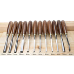 LinkMejor 12pcs Wood Carving Chisel Set Walnut Handle 65Mn High Carbon Steel Sharp Blade Professional Woodworking Carving Tools