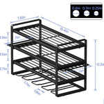 4 Layers Heavy Duty Iron Tool Storage Rack Wall Mount Organizer Battery Charging Station Drill Slots Easy Installation for Garage Workshop