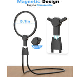 3-in-1 Multiple Use Magnifying Glass with Light, Large 5.12" Diameter Glass Lens, 24 Ultra-Bright Adjustable LED Lights USB Rechargeable 1000mAh Battery Ideal for Reading Sewing Crafts Cross-Stitch.