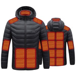 LinkMejor HJ-15 Uniex Heated Jacket - 15 Heating Zones, USB Charging, Smart Thermal Warm Jacket, Motorcycle Heated Hooded Coat Outdoor Sportswear