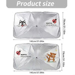 Car Windshield Sun Shade Umbrella 145x79cm Foldable Cartoon Pattern UV Blocker Heat Shield Protector For SUV Sedan MPV