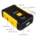 LinkMejor Multi-function 2 In 1 Car Jump Starter Air Pump Portable Air Compressor Auto Tire Inflator Emergency Power Supply with LED Emergency Light