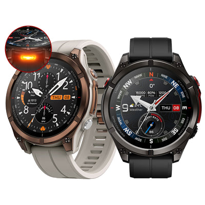 [World Premiere]LinkMejor Stratos 4 Pro 1.43-inch AMOED GPS Downloadable Maps Two-color LED Flashlight 60-days Battery Life bluetooth Call Heart Rate Blood Oxygen Monitor Sleep Monitoring Multi-sport Modes Music Storage Playback 5ATM Waterproof Smart Watch