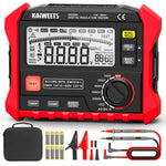 EU US Direct KAIWEETS KE2500 Insulation Resistance Tester 0.1MΩ-200GΩ 100V/250V/500V/1000V/2500V Megohmmeter With Backlight Data Hold Continuity Buzzer