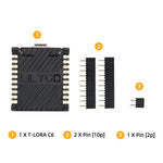 LinkMejor® T-LoRaC6 Main ESP32-C6 LoRa Module SX1262 868MHz 915MHz LoRaWAN Long Range Low Power Development Board Stamp Holes PCB