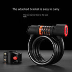 LinkMejor Bicycle Steel Cable Lock 5 Digit Password High Security with Taillight Thicken Anti-Theft Safety Lock Motorcycle MTB Road Bike Accessories