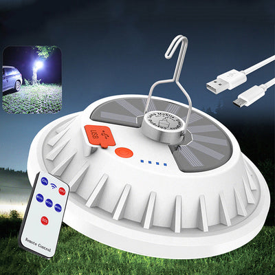 LinkMejor 2 in 1 300W Solar LED Camping Light Remote Control Tent Light Hang Fishing Night Light Emergency Work Lamp Power Bank V6 Series