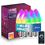 LinkMejor E14 Smart Bulb Tuya Wifi Candle Lamp APP Remote Control LED Bulb WiFi 2.4GHz Supports Alexa Google Assistant Voice Control