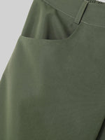INCERUN Men Pants Fashion Design Solid Color Button Pants Wide Leg Streetwear with Side Pockets S-5XL