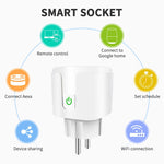 Tuya 16A EU Smart Socket WiFi Smart Plug With Power Monitoring Timing Function Voice Control Via Alexa Google Home