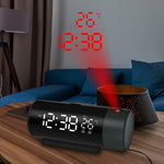 LinkMejor LED Digital Projection Alarm Clock with Projection on Ceiling Wall / Snooze / Temperature Display / External USB Power Supply For Bedroom