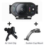 X10 15W Fast Wireless Car Charger Mount Foldable Rotating Phone Holder for Air Vent & Dashboard Compatible with Foldable Flat Screen Phones