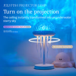 Elfeland S09 Jellyfish Projector Lamp 2W 1000mAh Battery USB LED Night Light Kids Sleep Soother Ocean Wave Lamp with IR Remote Control Timer Dimmable