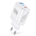 [GaN Tech] USLION BK310 35W 2-Port USB PD Charger USB-A+USB-C PD3.0 QC3.0 SCP FCP AFC Fast Charging Wall Charger Adapter EU Plug for iPhone 15 14 13 for Huawei Mate60 Pro for Xiaomi 14pro for Samsung Galaxy Z Flip4