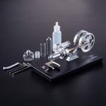LinkMejor QX-SL-01 Hot Air Stirling Engine Model with Wooden / Metal Base DIY Generator Physics Experiment Science Education Toys