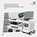 LinkMejor Z6757 RTR 1/64 2.4G Mini RC Car Fun Remote Control Trash Can Garbage Can Robot LED Light 360 ° Rotation Desktop Vehicles Models Intelligent Creative Collection Toys