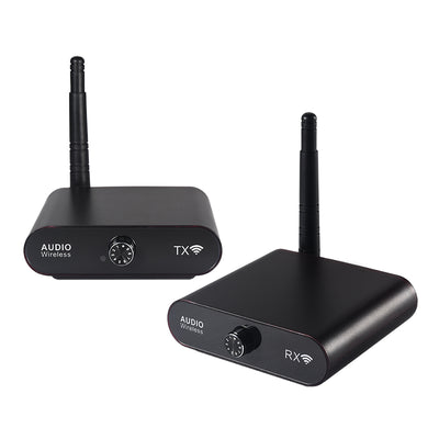 AU2410 Wireless Audio Transmitter and Receiver 15ms Low Latency 100m Range Hi-Fi Stereo Sound Support One to Many Plug and Play