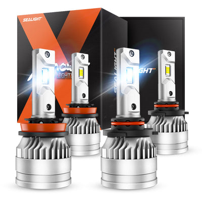 LinkMejor X3S Pair 100W LED Headlight Bulbs 6500K Cool White 24000LM IP67 Waterproof with Adjustable Lock Ring