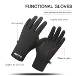 LinkMejor 1 Pair of Warm Winter Gloves Men Women Outdoor Sports Touchscreen Non-Slip Cycling Gloves Thin Edition with Velvet-L/XL