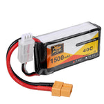 LinkMejor 7.4V 1500mAh 40C 2S Lipo Battery XT60 Plug