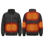 LinkMejor HJ-07A Heating Jacket 7 Heated Areas Coat Jacket Three-speed Temperature Control Heated Windbreaker Thermal High Neck Coat for Winter Outdoor Sport