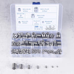 200Pcs 304 Stainless Steel Wire Thread Inserts Assortment Kit M3 M4 M5 M6 M8 M10 M12 Helical Coiled Metric Thread Repair Insert Set