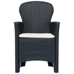 5 Piece Outdoor Dining Set Plastic Anthracite