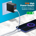 PD30W 3-Port USB PD Charger 2USB-A+USB-C PD QC3.0 Fast Charging Wall Charger Adapter EU Plug US Plug for iPhone 16 16 Pro 15 14 Plus 13 12 for Xiaomi 15 pro for Huawei Mate XT for Samsung Galaxy Z Flip6