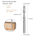 LinkMejor 1/4 Inch 6.35mm Shank Solid Carbide Top Bearing Guided Two Flute Flush Trim Router Bits Woodworking Milling Cutters End Mill