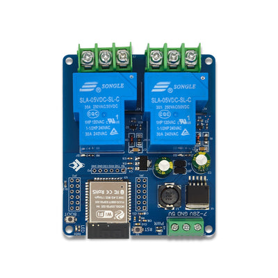 LC DC7-28/5V Power Supply WiFi bluetooth Dual Channel 30A Relay Development Board ESP32 Secondary Development