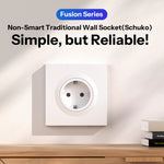 LinkMejor WS01STPF-E Fusion Series Non-Smart Traditional Wall Socket Type F Fire Resistant Protection Moisture Ready Durability