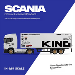 1/64 2.4G 4WD Scania Official Licensed Mini Drift RC Car Container Tractor Trailer Heavy Truck Remote Controlled LED Light with Gyro Full Proportional Vehicles Desktop Toys Models Collection Gift For Boys