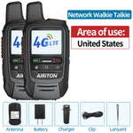 2Pcs AIRITON AI-300 4G LTE Long Range Walkie Talkie Unlimited Distance Type-C Charging Clear Sound Noise Cancellation Portable Two Way Radio