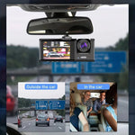 3 Lens 1080P Infrared Night Vision Dual Dash Cam Backup Camera Wide Angle Recording Looping