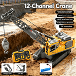 4DRC E4 RTR 2.4G 12CH RC Crane Car Spray LED Light Engineering Truck 720°Rotation Remote Control Vehicles Models Kids Toy