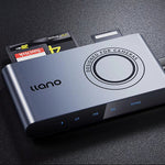 Llano R305 5-in-1 Card Reader USB 3.0 5Gbps Type-C Multi Slot Simultaneous Read CF SD TF MS M2 Aluminum Alloy Plug and Play for Camera Drone