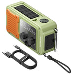 Docreate ER-64P Emergency Hand Crank Radio Portable Solar-Powered 2000mAh Battery Flashlight NOAA Weather Alerts USB Output Charger