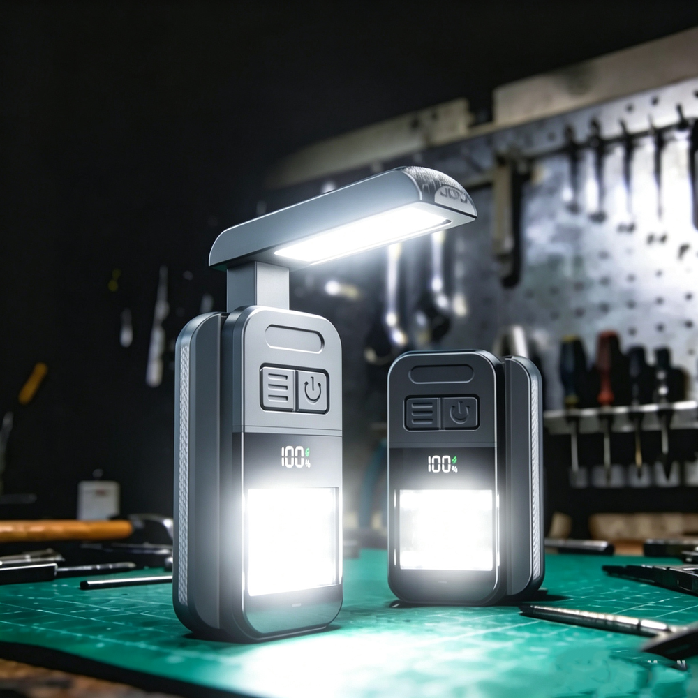 Bikight DC12 350LM High-Intensity Super Bright Rechargeable Mini Work Light Suitable For Outdoor Use Foldable Multi-Functional Inspection Light With Red And Blue Warning Lights