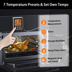 LinkMejor Digital Food Oven Meat Thermometer With Probe Timer Alert Backlight Outdoor Grill Cook Barbecue Kitchen Cooking BBQ Thermometer
