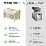 Comfook 120W Portable Mini Desktop Ice Maker Quick 8 Solid Ice Cubes in 15-20Mins Fast Ice Making Quiet & Compact for Home Office Camping Car Use