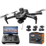 LinkMejor V168 PRO MAX GPS 5G WiFi FPV with Folded LCD Screen Controller 1080P HD Dual Camera 3-Axis EIS Gimbal 360° Obstacle Avoidance One-Key Airdrop Brushless Foldable RC Drone Quadcopter RTF