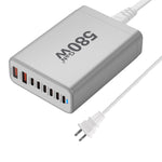 [GaN Tech] Bakeey YMX-580W 580W 8-Port USB PD Charger 2USB-A+6USB-C PD QC Fast Charging Desktop Charging Station EU Plug US Plug for iPhone 16 16 Pro 15 14 13 Pro Max for Xiaomi MIX Flip2 for HUAWEI for SAMSUNG