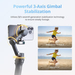 LinkMejor Osmo Mobile 8 Smartphone Gimbal Stabilizer 3-Axis Built-In Tracking Audio Light 10H Battery Extension Rod Tripod Vlog Kit